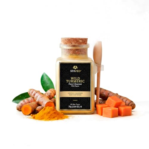 JISKG 2 Pcs Turmeric Facial Cleanser, Glow Wash Turmeric Face Wash With Brush, Deep Cleansing Exfoliating for Women All Skin