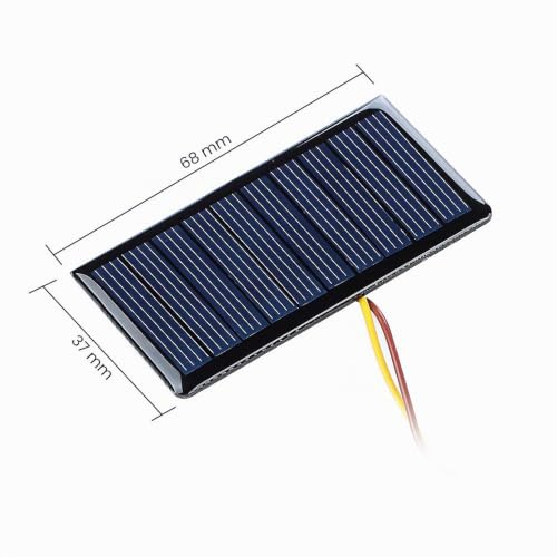 SUNYIMA 10 Stück 5V 60mA Mini Polykristalline Solarzellen Zellen 68mmx37mm für DIY Solarpanel Projekte Spielzeug