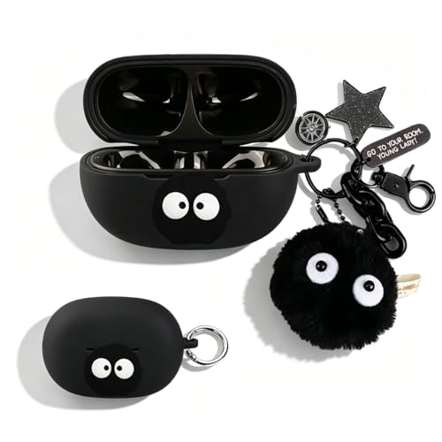 For EarFun Clip 2 �p �P�[�X �J�o�[ ���킢�� �J�o�[�V���R���P�[�X ���� �L�[�z���_�[�t�� ���� �G�� �S�ʕی� �����h�~ �ϏՌ� earfun clip2 �Ή� �v���e�N�^�[�P�[�X (�u���b�NB)