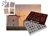 Dimensions : ca. 64 x 48 cm puzzleYOU : Calendrier de l\'Avent  « Moulins à Vent Traditionnels grecs à Mykonos »