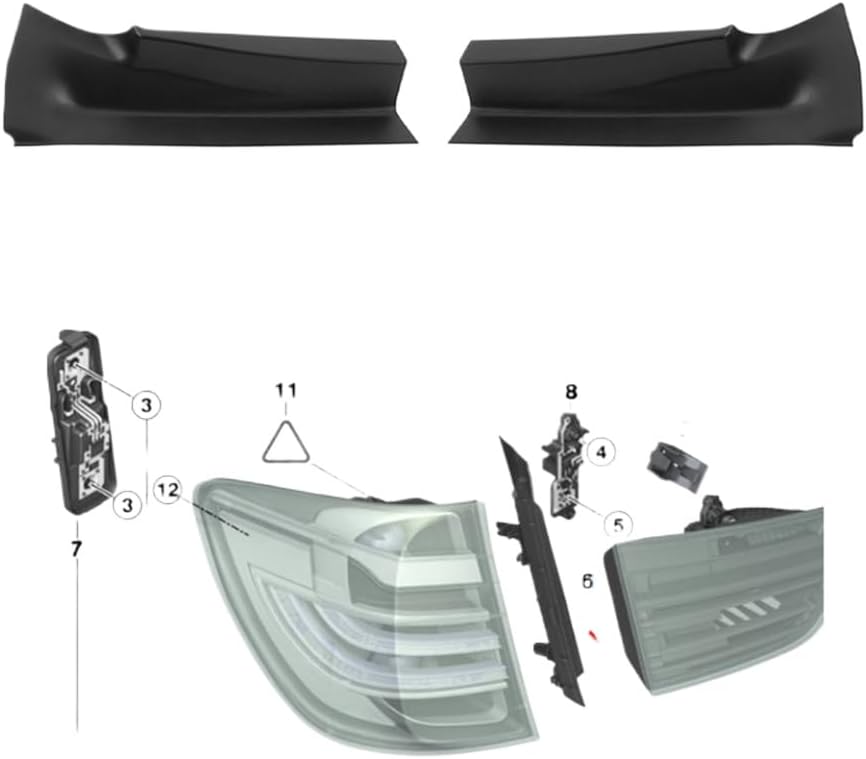 Rear Tail Light Lamp Covering Trim Compatible With X3 F25 2011–2017 Part Number 63217263603