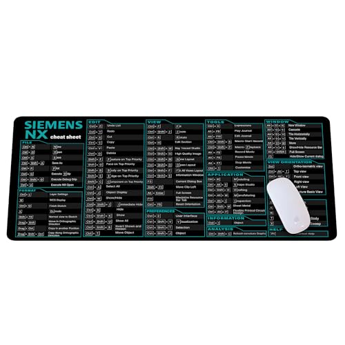 Image of Siemens NX 11 Shortcuts Mouse Pad, Perfect for Engineers, CAD & Product Designers, Extended Keyboard & Mousemat for 3D Modeling & PC, Essential Computer Accessories for Study, Work KMH