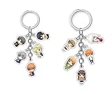 Yannasa Anime Fruit Basket keychain Anime Souma Yuki Cosplay Tohru Cosplay Keychain Accessories 2pcs