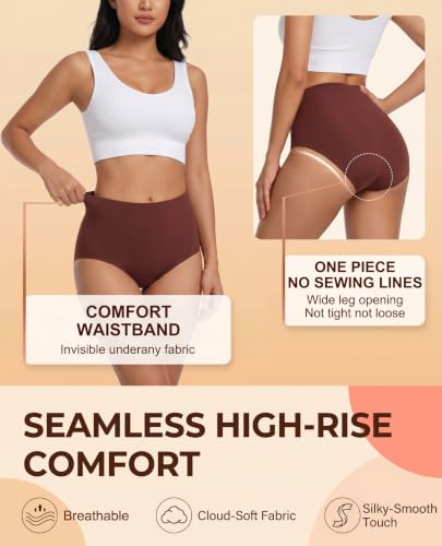 MISSWHO No Show High Waisted Seamless Womens Underwear Comfortable Panties Full Coverage S - image 4