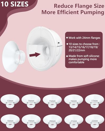 Image of 4PC Flange Insert 16mm Compatible with Momcozy M5 /M6 /M9 /S12 Pro /V1 Pro /V1 Pro Breast Pump, Fit for Eufy /Elvie /Medela /Spectra /Lansinoh /NCVI /Lansinoh /TSRETE with 24mm Flange /Shield Breast Pump