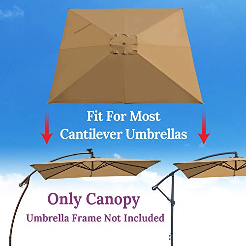 Benefitusa Replacement Umbrella Canopy For 8.2Ft X 8.2Ft For 8 Ribs Whose Length Is 68.5"X48" (Canopy Only) (Tan) #TOP2