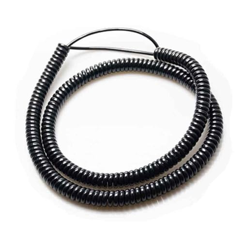 Cable en espiral de 3 núcleos y 15 metros de resorte expansible color negro de 24 AWG