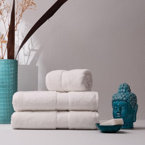 Feather & Spun Scented Bath Towel, 800 GSM Pure Cotton Bath Towel for Men & Women, 3X Softer & Quick Drying, Fade Resistant,Anti Microbial, Double Needle Stitch Bathroom Towel (Lavender) 76 x 137 cm
