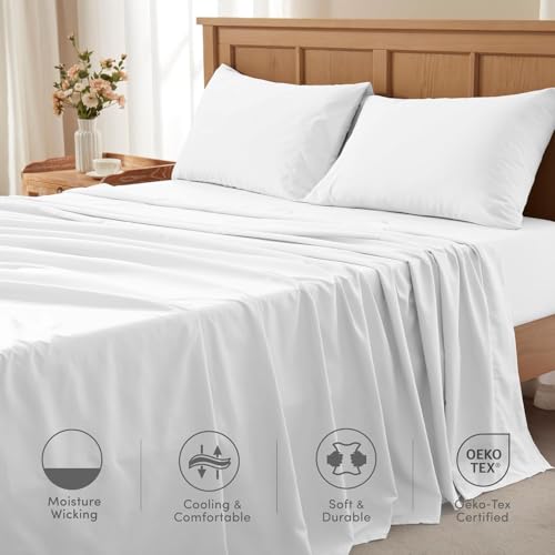 Comfort Spaces Coolmax Moisture Wicking Cooling Sheet Set, King 4 Piece by Comfort Spaces - Used condition - Image 5