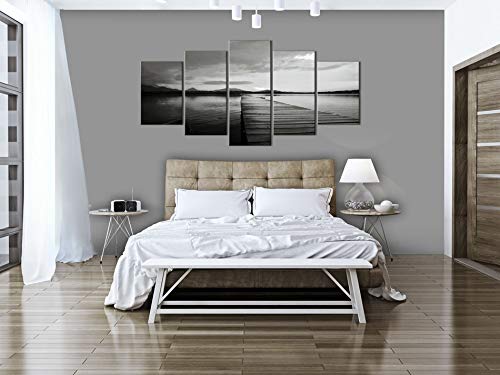 artgeist Acoustic Canvas Wall Art 90x45 in - 5pcs Picture with Acoustic Foam Sound Print Artwork Room Acoustics Soundproofing - Ocean Island Nature Landscape Sunset c-B-0088-b-p
