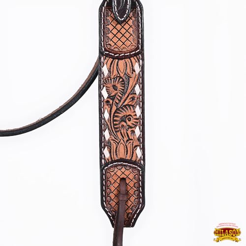 HILASON Western Horse Headstall American Leather Dark Brown Harness | for Horses