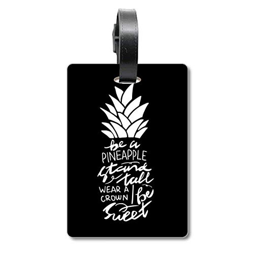 Étiquette de valise voyage Be a Pineapple Stand noire pour bagage voyage