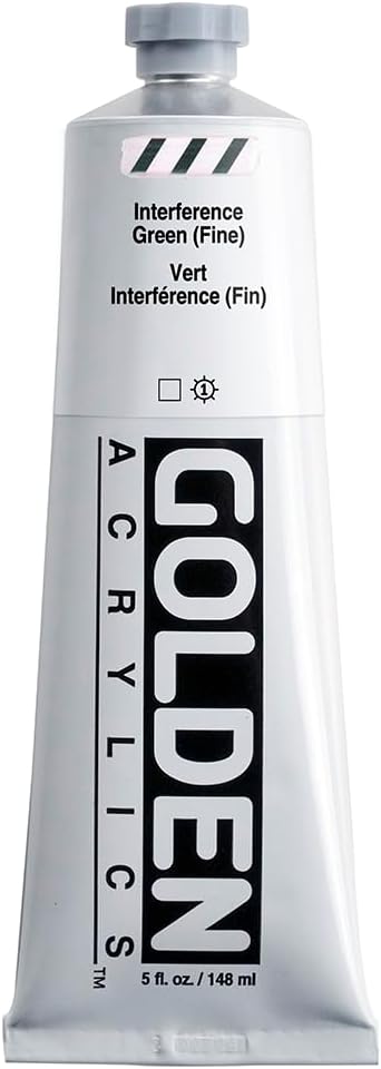 GOLDEN Heavy Body Acrylics, Interference Green (Fine), 5 fl. oz. Tube, Professional Acrylic Paint, Transparent