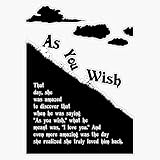 As you wish - The princess bride Bumper Sticker Vinyl Decal 5 inches