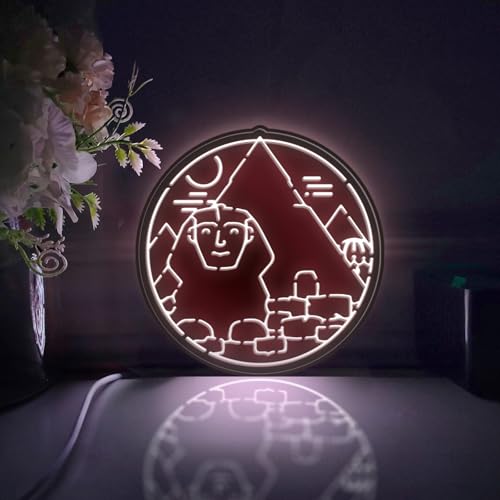 Ancfun Scatola luminosa a LED a piramide egiziana, decorazione artistica da parete, cartello luminoso, decorazione da scrivania, regalo per gli appassionati di storia, amanti dei viaggi (luce statica
