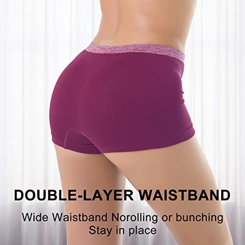 Deep Touch Womens Boy Shorts Underwear Boyshort Panties Ladies Panties Nylon Panty Sleep Boxer Briefs 5 Pack #TOP1