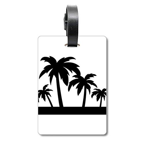 Étiquette de valise motif noix de coco noir pour bagage