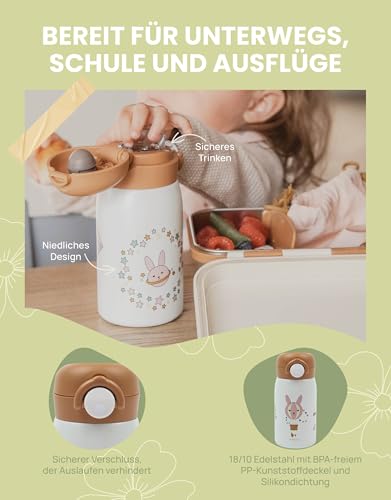 Miniatura 5 de Fabelab Cantimplora Para Niños De 320 Ml Botellas Infantiles Con Diseño De Planeta Botella De Acero Inoxidable Sin Bpa Botella Escolar A Prueba De Fugas Botella De Agua Para Niños
