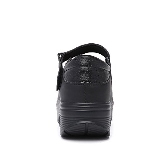 Enllerviid Rx2968Heise40-Pimian Women Mary Jane Shoes All Black Fitness Toning Walking Sneakers All Black 7.5 B(M) Us #TOP5