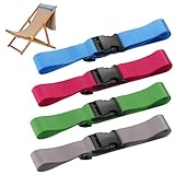 OUTXE Towel Bands, Adjustable Straps for Beach Cruise Lounge Chair | Towels Holder | Pool Bag Essentials Must Haves (4-Pack, Solid Blue+Green+Greige+Hot Pink)