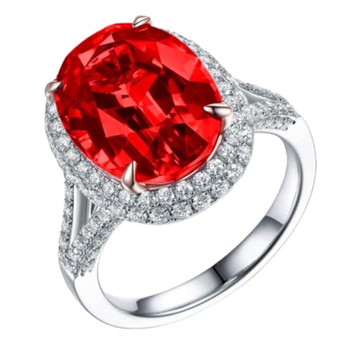 4 Anneaux émeraude simulés bijoux pierres redimensionnables rouges fiançailles