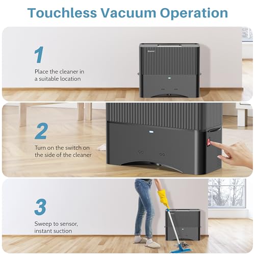 Touchless Vacuum Automatic Dustpan, 20Kpa Suction, Compact Baggless Design - image 8