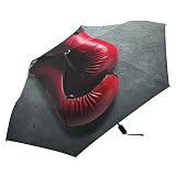 Rote Boxhandschuhe zum Aufhängen an der Wand als Ruhestand-Konzept Leichter Faltschirm Tragbarer Sonnenschirm Reiseschirm Kompakter Anti-UV Starker Regenschirm