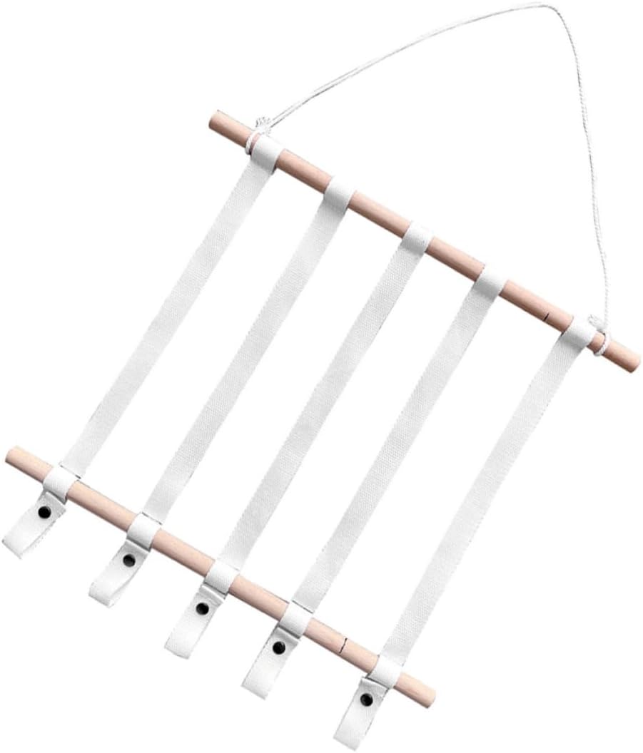 STOBAZA Wood and Cloth Hair Accessories Organizer for Wall Hanging, Easy to Put up Hair Clip Holder Nordic Style Design, for Living Room and Bedroom Storage
