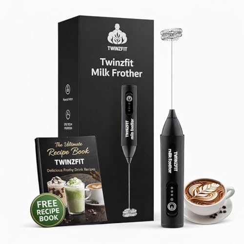 Image of Premium Rechargeable Milk Frother with USB-C Port | 3 Speed Handheld Coffee Blender | 1 Whisks & Charging Cable 1 Year Warranty | 1 Charge = 20 Days 1200 MAH Battery