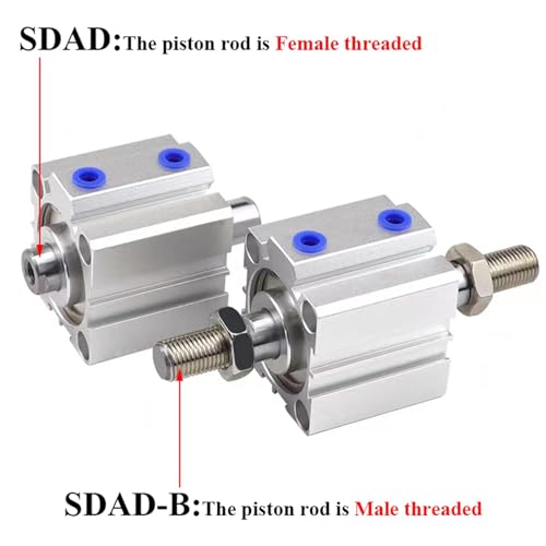Vérin pneumatique SDAD20 compact double tige pour espace restreint - 3