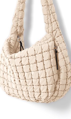 Image of ODODOS Quilted Carryall Tote Bag for Women Crossbody Hobo Lightweight Padding Shoulder Bag
