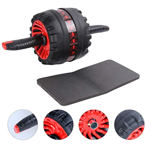 BESPORTBLE – Roda de rolo de treinamento abdominal com tapete de joelho preto, rolo de treino abdomi