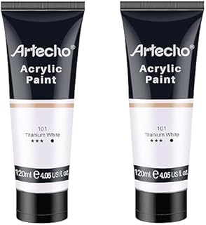 Artecho Professional Acrylic Paint, Yellow Mid (120ml / 4.05oz) Tubes, Art Craft Paints for Canvas Painting, Rock, Stone, Wood, Fabric, Art Supplies for Professional Artists, Adults, Students, Kids