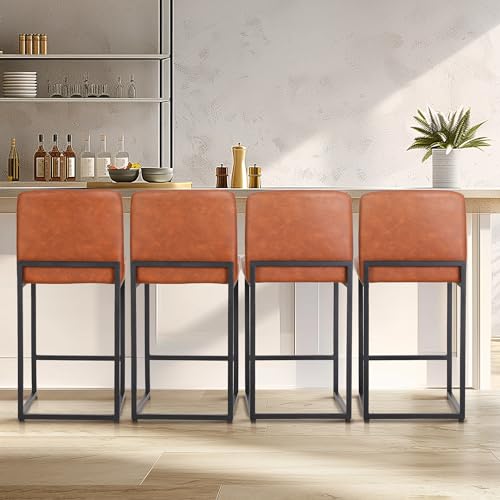 Erste!Bravo Brown Counter Height Bar Stools Set of 4 for