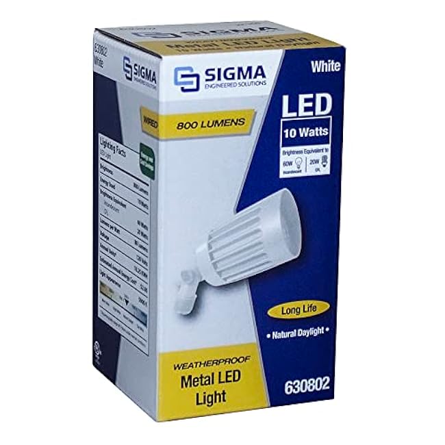 Sigma Engineered Solutions 14337WH 10W Weatherproof LED Light, White