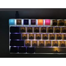 Handmade Foil Spangle Resin Artisan Keycap OEM R4 Keycaps Key Cap for Cherry MX RGB Switchs Gaming Mechanical Keyboard Light Blue