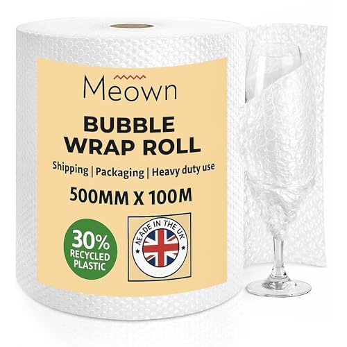 Meown Bubble Wrap 500mmx100m - Premium Quality Bubble Wrap Roll - Packaging Material for Shipping and Storage Protect Your Goods with Ease