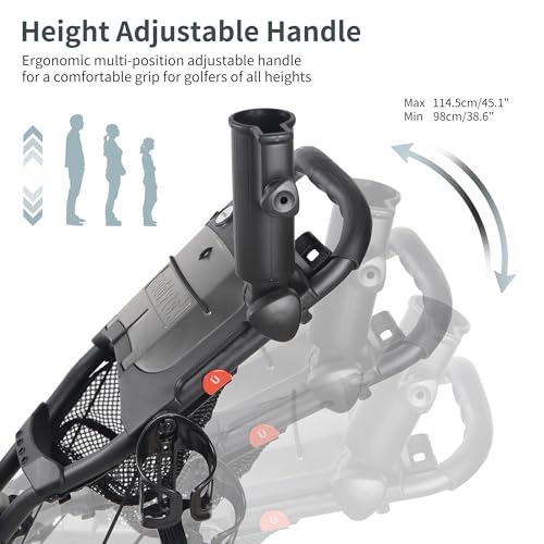 Caddytek CaddyCruiser ONE V8 4 Wheel Golf Push Cart - Lightweight Aluminum Foldable Cart with EVA Wheels, Foot Brake, Adjustable Handle, Cooler Basket, Umbrella Holder, Drink Holder, Scorecard Console by Caddytek - Image 4