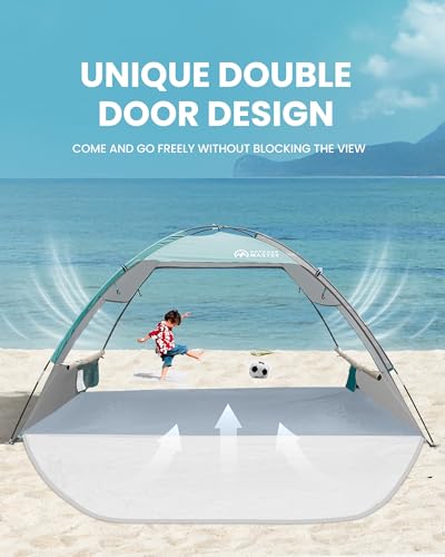 OutdoorMaster Beach Tent Sun Shelter with 2 Doors for 3 Person, UPF50+ - image 2