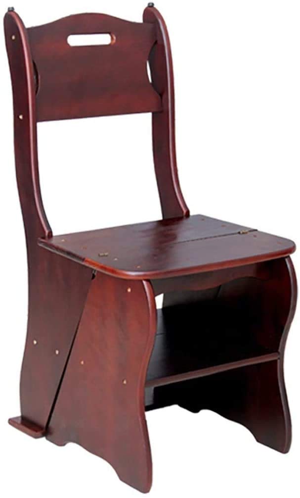 Marchepied multifonction pliable 4 niveaux et escalier bois marron gain de place