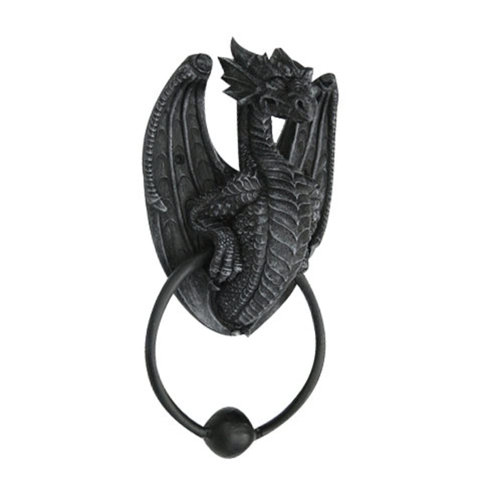 Pacific Giftware Black 7 Inch Dragon Gargoyle Bust Resin Door Knocker Statue Figurine