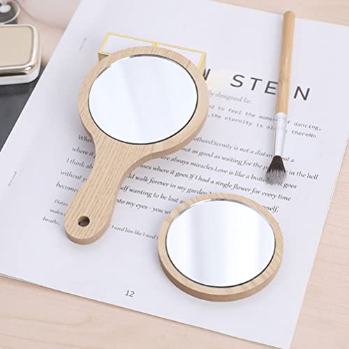 Lurrose 6Pcs Hand Mirror Hand Held Mirror Handheld Mirror Hand Mirrors With Handle Wood Vanity Cosmetic Mirror Travel Makeup Mirror For Women ( 6. 2 X 3. 5 Inch ) #TOP7