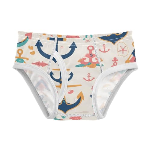KLL Nautical Themed Simple Anchors Little Boys Cotton Briefs Cute Children Panties