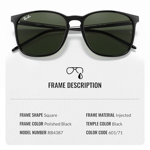 Ray-Ban RB4387 Square Shaped Sunglasses for Men & Women with Official RAYBAN Eyewear Kit3