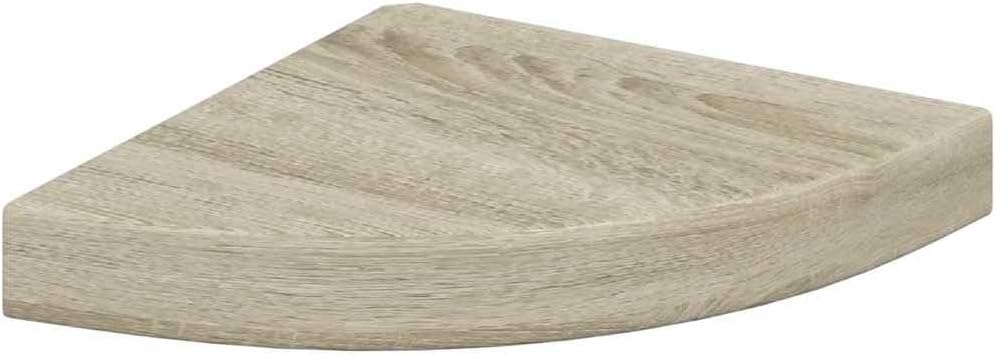 Corner Shelf Set of 4, Oak Honeycomb MDF, 9.8 Inch Floating Wall Shelves for Room Decor, Living Room, Bedroom, Bathroom