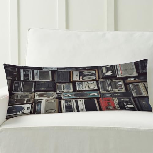 Housse de coussin de corps en polyester doux imprimé radio fermeture dissimulée - 8