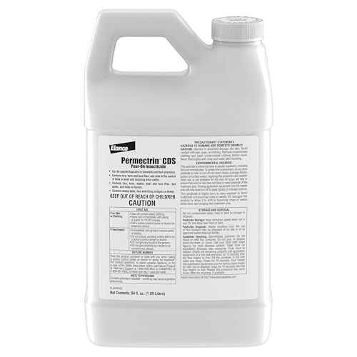 Image of Permectrin CDS Pour-on Insecticide Pour-On & Premise Spray | Controls Flies, Lice & Ticks | 0.5 Gal Jug