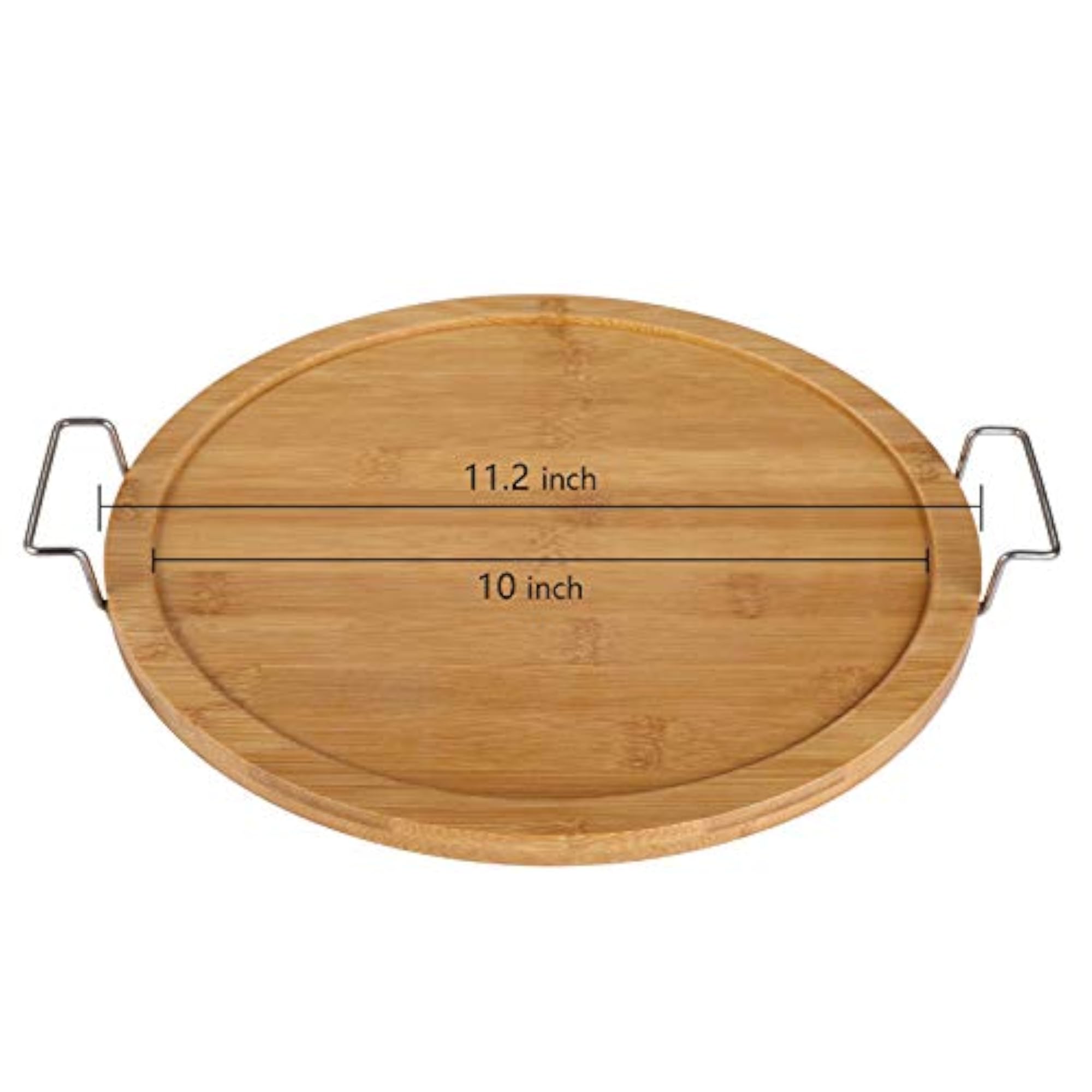 Ceramic Divided Serving Dishes with Bamboo Platter, Appetizer Tray
