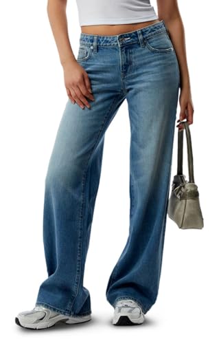 PacSun Women's Zoe Low Rise Girlfriend Jeans Medium Blue