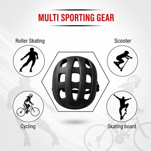 Image of Kids Protective Gear Set for Roller Skating, Skateboarding & Cycling |for Kids 4 to 10 Years (Black) | Knee and Elbow Pads Wrist Guards Set for Skating (Cycle Safety kit)